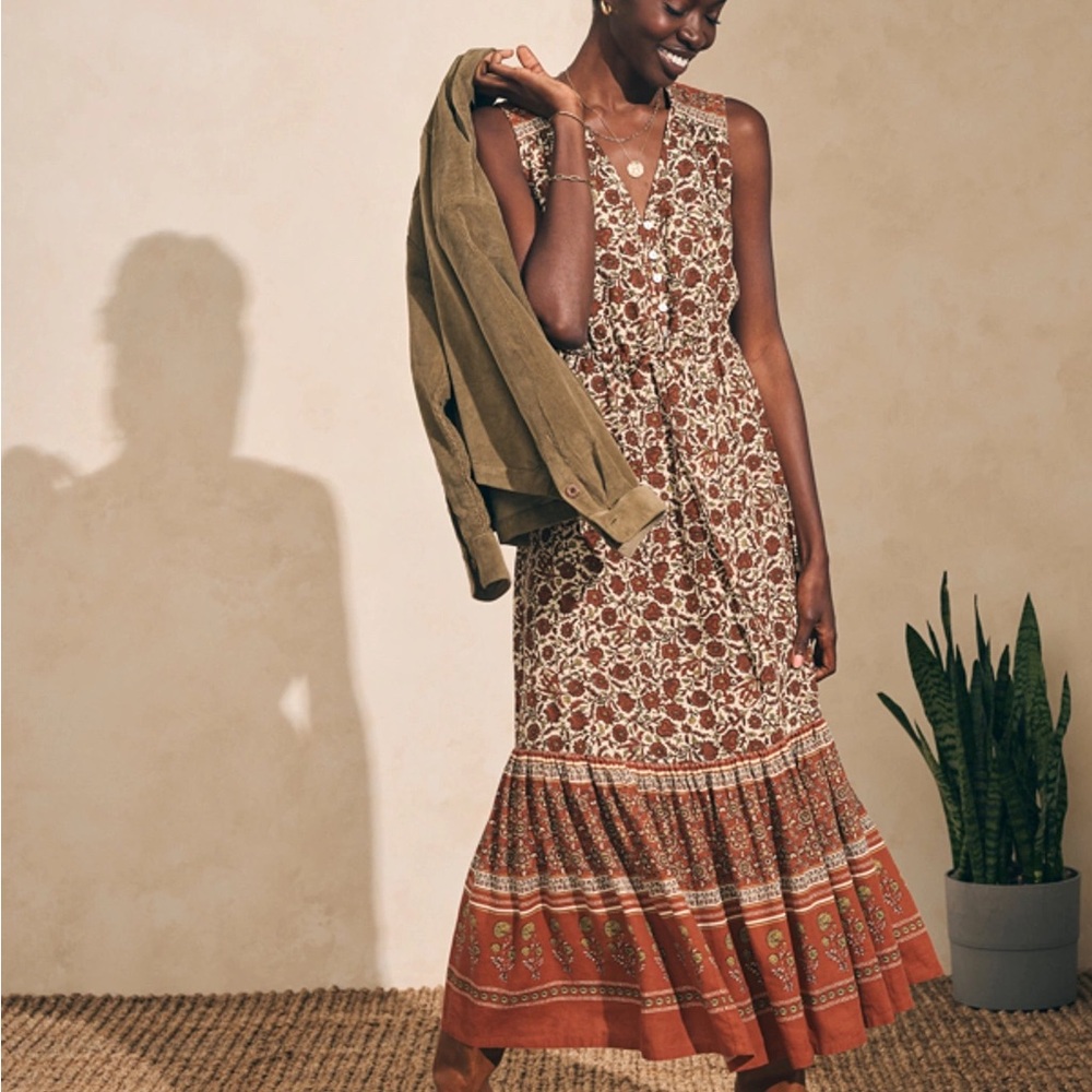FAHERTY Ojai Dress In Umber Folly Floral